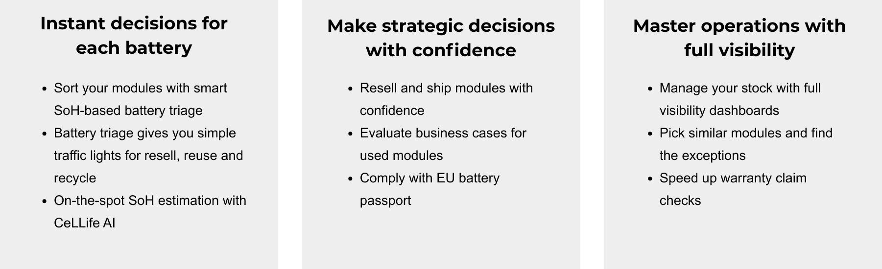 Solutions unique advantages and benefits